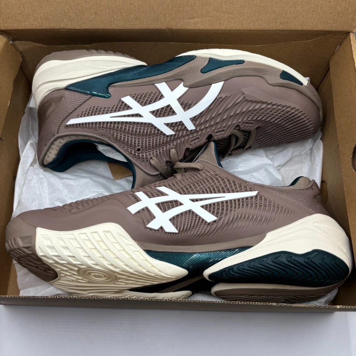 ASICS Court FF 3 – Men's – Taupe/Teal