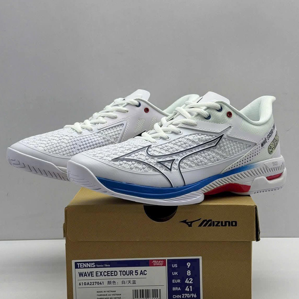 Mizuno Wave Exceed Tour 5 – Men's – White/Blue